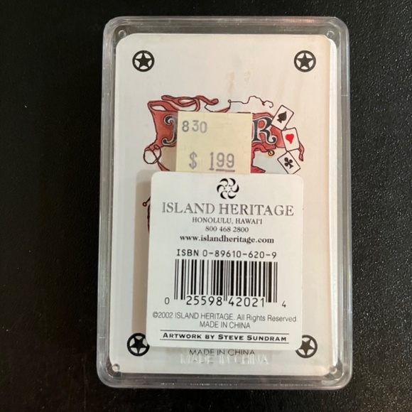 Honolulu Hawaii Dolphin & Whales Seascape Souvenir Playing Cards in Plastic Box - Picture 4 of 4